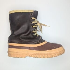 Vintage Sorel Kaufman Canada Arctic Pac wool lined boots brown women's size 6